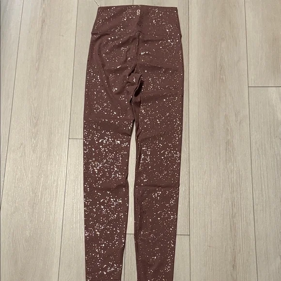 Cara Loren Active Mauve Gold Speckled High-Waisted Leggings Size S - Picture 9 of 9
